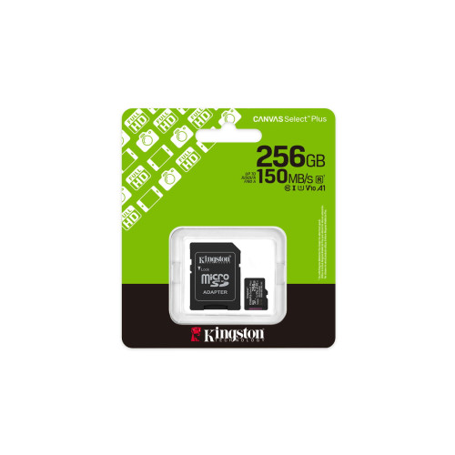 Kingston Canvas Select Plus/Micro SDXC/256GB/UHS-I U1 / Class 10/+ Adaptér