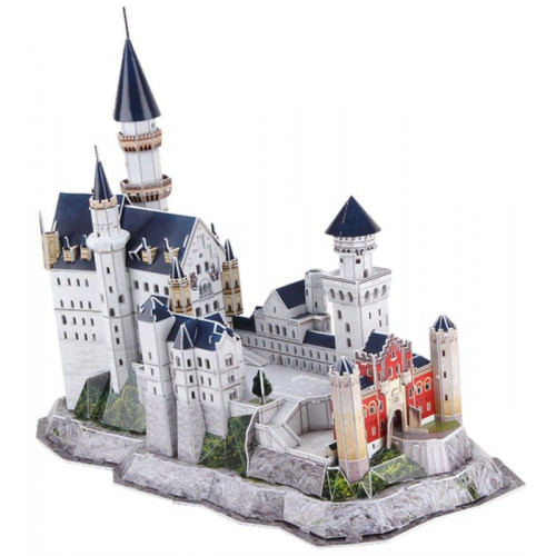 CubicFun - Puzzle 3D Zámek Neuschwanstein s LED světlem - 128 dílků