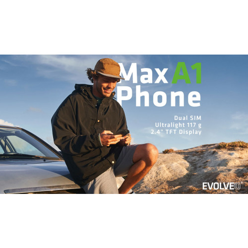 EVOLVEO MaxPhone A1, tlačítkový Dual SIM telefon, černý