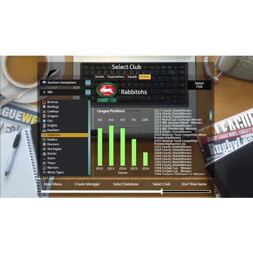 Rugby League Team Manager 2018