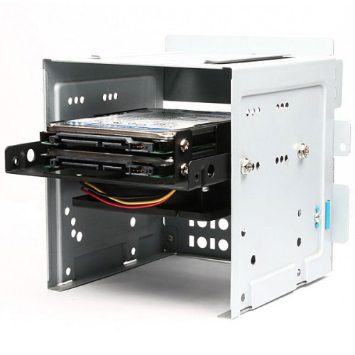 AXAGON RHD-225, kovový rámeček pro 2x 2.5" HDD/SSD do 3.5" pozice, montáž ventilátoru