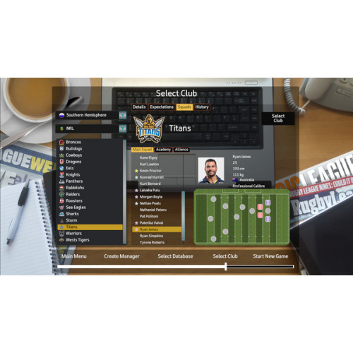 Rugby League Team Manager 2018