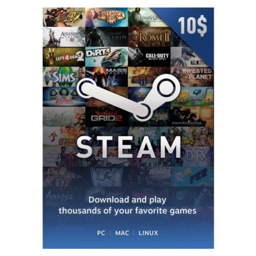 Steam Wallet Gift Card 10 USD