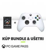 Microsoft Xbox Wireless Controller Robot White + PC Gamepass 3 mes bundle