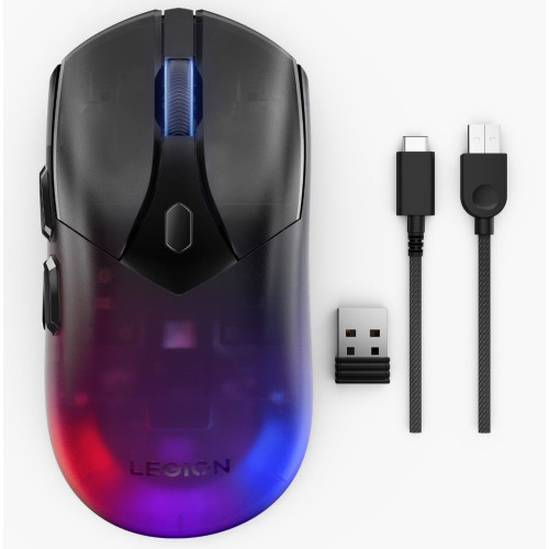 Lenovo Legion M410/Herní/Optická/Pro praváky/16 000 DPI/Drátové/Bezdrátové/Transparentní