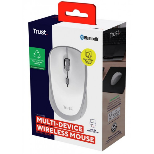 TRUST YVI+ MULTI-DEVICE WIRELESS MOUSE WHITE