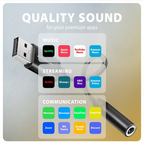 AXAGON ADA-HA, USB-A na 3.5mm jack Hi-Res DAC audio adaptér, 384kHz/32bit, stereo