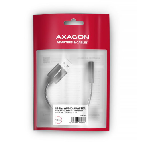 AXAGON ADA-HA, USB-A na 3.5mm jack Hi-Res DAC audio adaptér, 384kHz/32bit, stereo