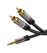 PremiumCord HQ stíněný kabel stereo Jack 3.5mm-2xCINCH M/M 1,5m