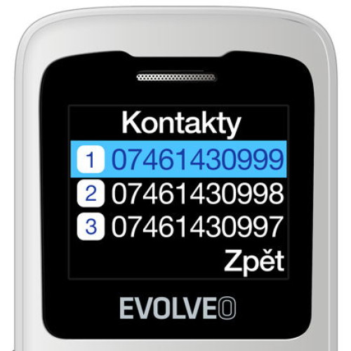 EVOLVEO EasyPhone ID, mobilní telefon pro seniory, bílá